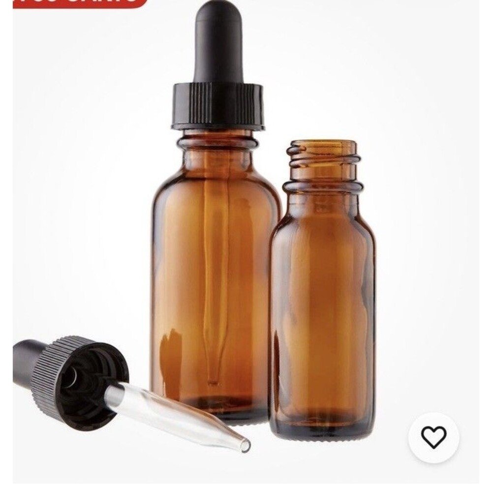 10 mL Amber Glass Bottle with Black Dropper - 12 Quanity